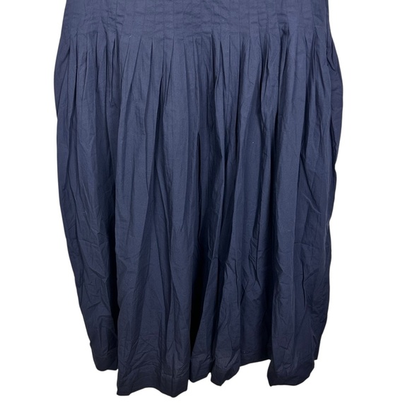 J.CREW Pintuck Mixy Dress Midi Drop Waist Navy Size Medium NWT - Picture 9 of 12